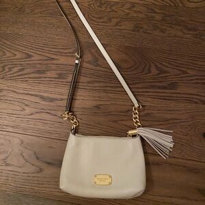 Michael Kors Cream Crossbody Bag with Gold Chain
